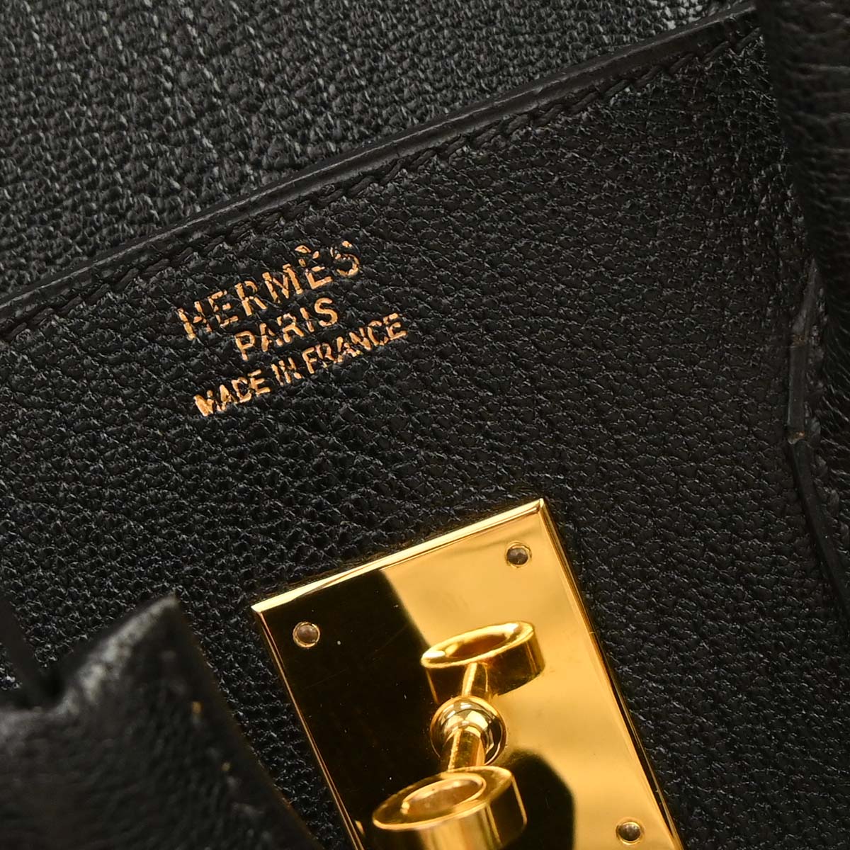 Hermes Black Chevre Coromandel Birkin 35 Handbag