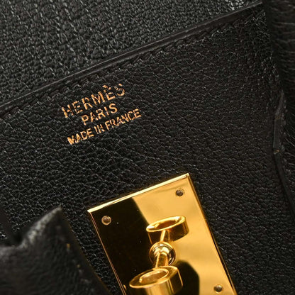Hermes Black Chevre Coromandel Birkin 35 Handbag