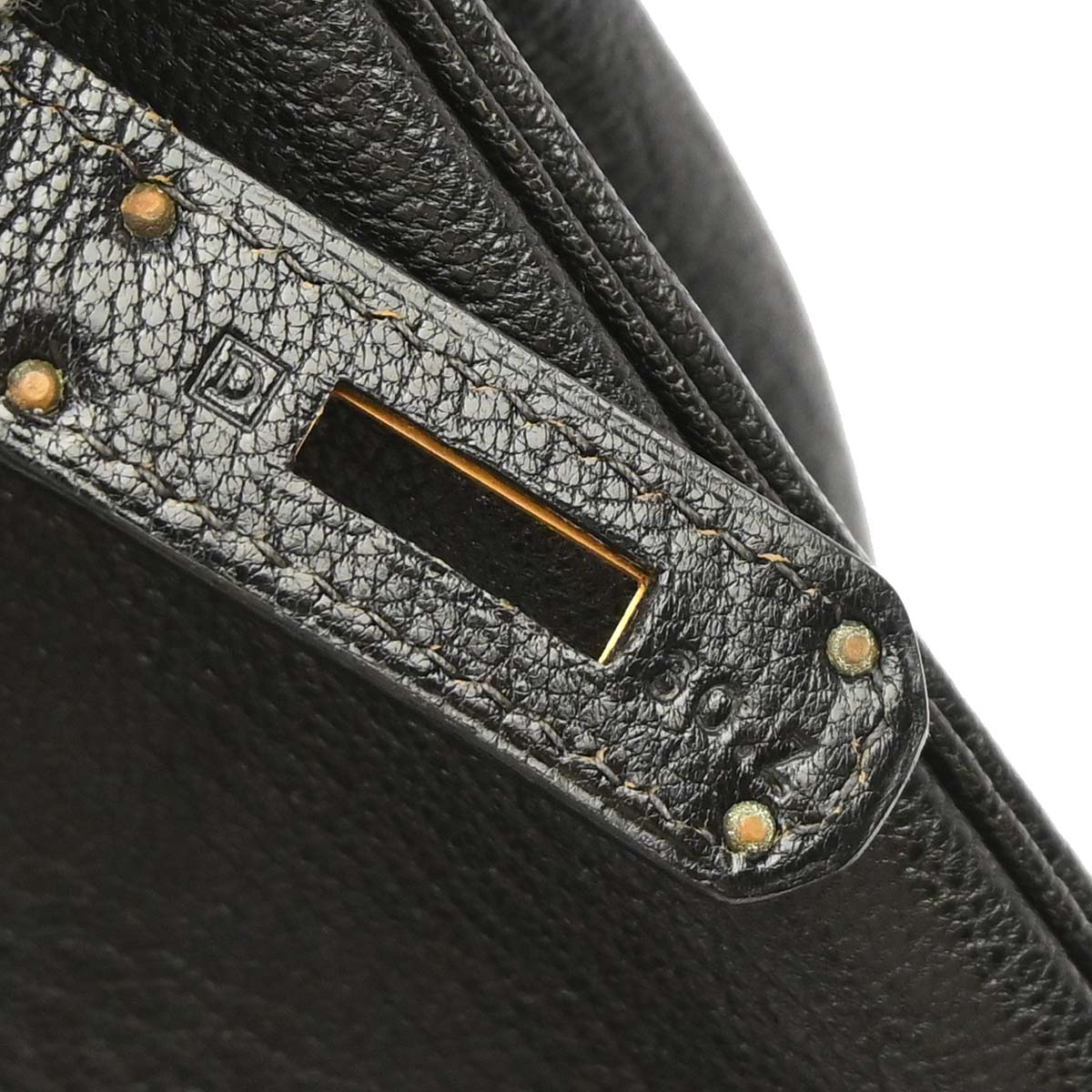 Hermes Black Chevre Coromandel Birkin 35 Handbag