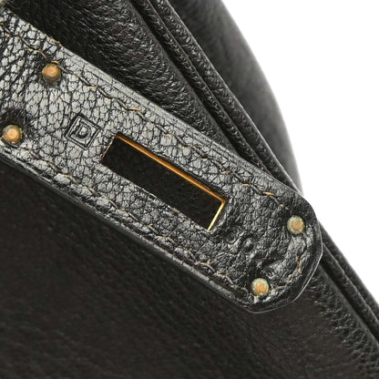 Hermes Black Chevre Coromandel Birkin 35 Handbag