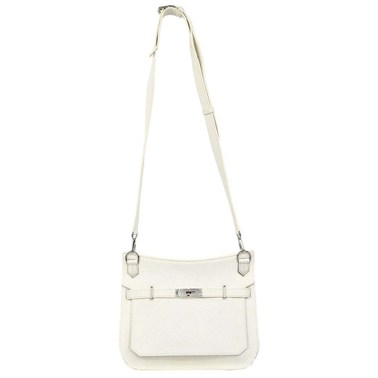 Hermes White Taurillon Clemence Jypsiere 28 Shoulder Bag
