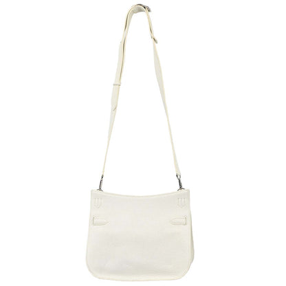 Hermes White Taurillon Clemence Jypsiere 28 Shoulder Bag