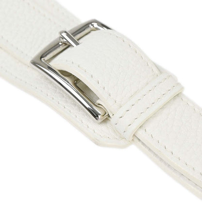 Hermes White Taurillon Clemence Jypsiere 28 Shoulder Bag