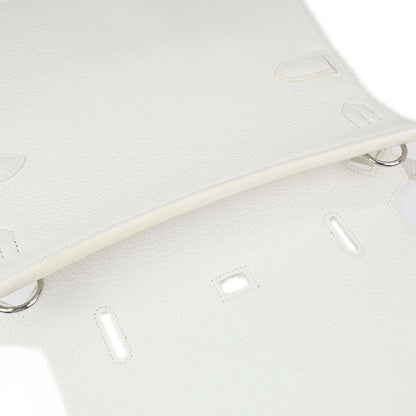 Hermes White Taurillon Clemence Jypsiere 28 Shoulder Bag