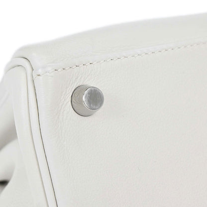 Hermes White Swift Kelly 25 Retourne 2way Shoulder Handbag