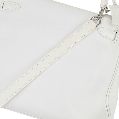 Hermes White Swift Kelly 25 Retourne 2way Shoulder Handbag