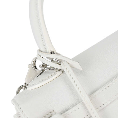 Hermes White Swift Kelly 25 Retourne 2way Shoulder Handbag
