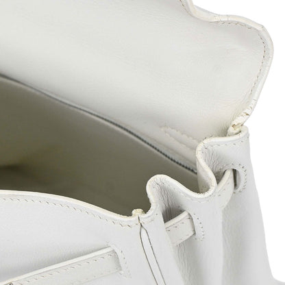 Hermes White Swift Kelly 25 Retourne 2way Shoulder Handbag