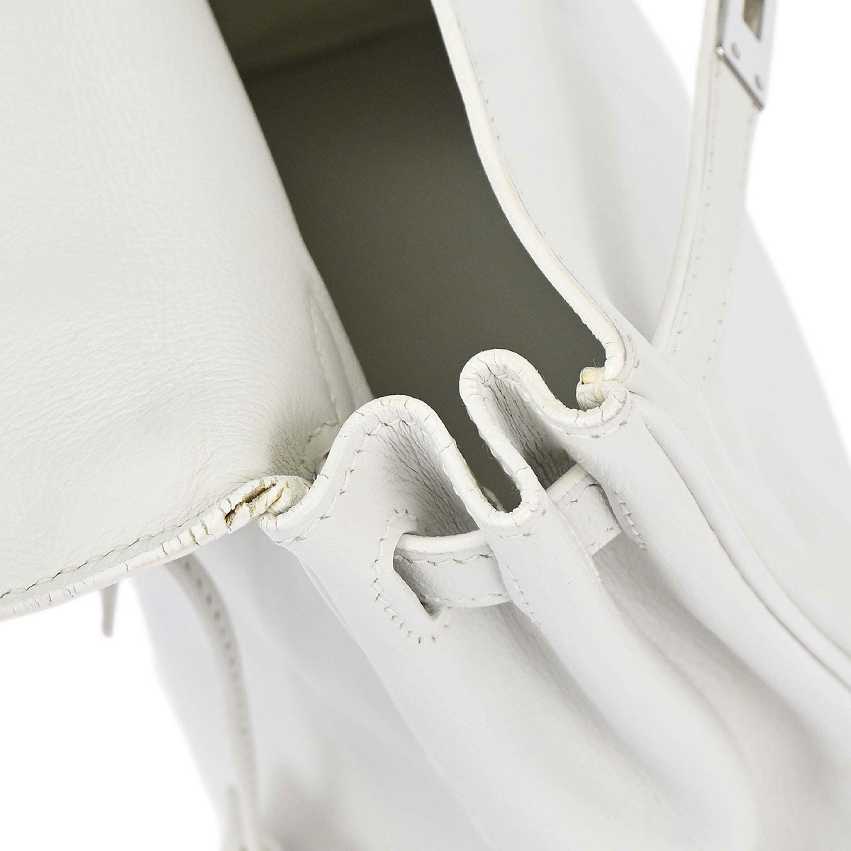 Hermes White Swift Kelly 25 Retourne 2way Shoulder Handbag