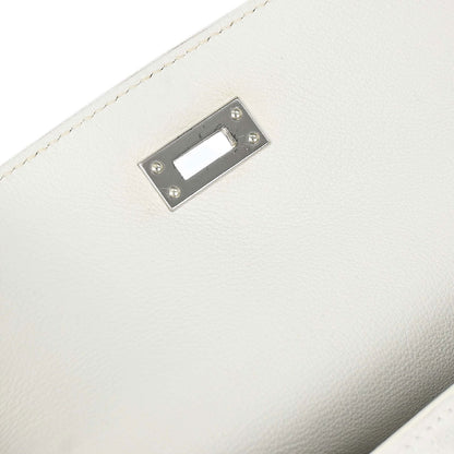 Hermes White Swift Kelly 25 Retourne 2way Shoulder Handbag