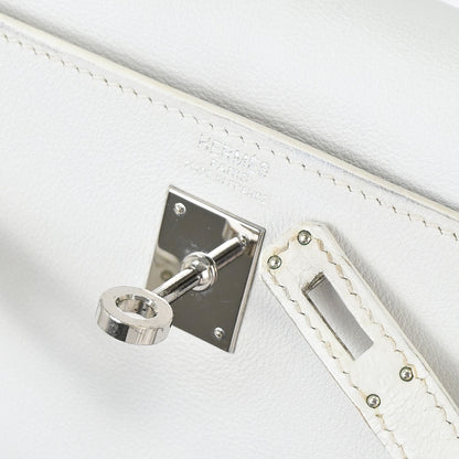Hermes White Swift Kelly 25 Retourne 2way Shoulder Handbag