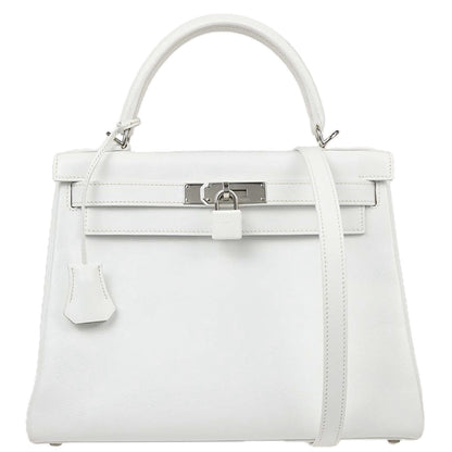 Hermes White Epsom Kelly 28 Retourne 2way Shoulder Handbag