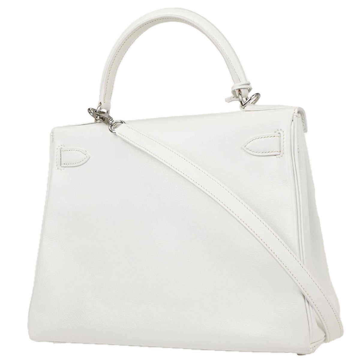 Hermes White Epsom Kelly 28 Retourne 2way Shoulder Handbag