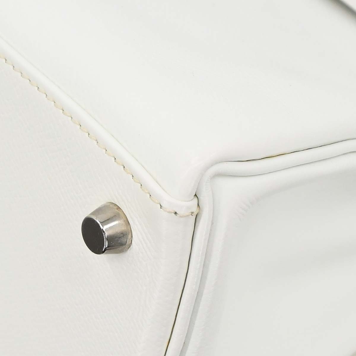 Hermes White Epsom Kelly 28 Retourne 2way Shoulder Handbag