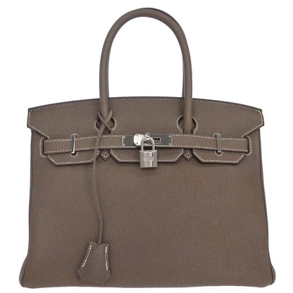Hermes Etoupe Gray Togo Birkin 30 Handbag