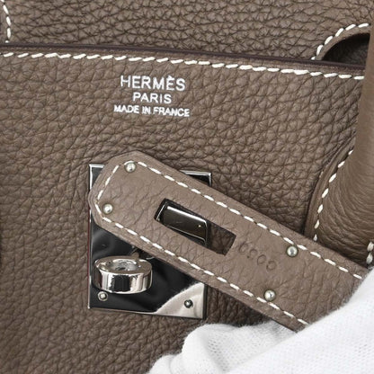 Hermes Etoupe Gray Togo Birkin 30 Handbag
