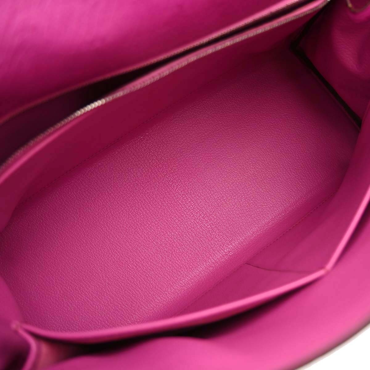 Hermes * Fuchsia Pink Ostrich Kelly 32 Retourne 2way Shoulder Handbag