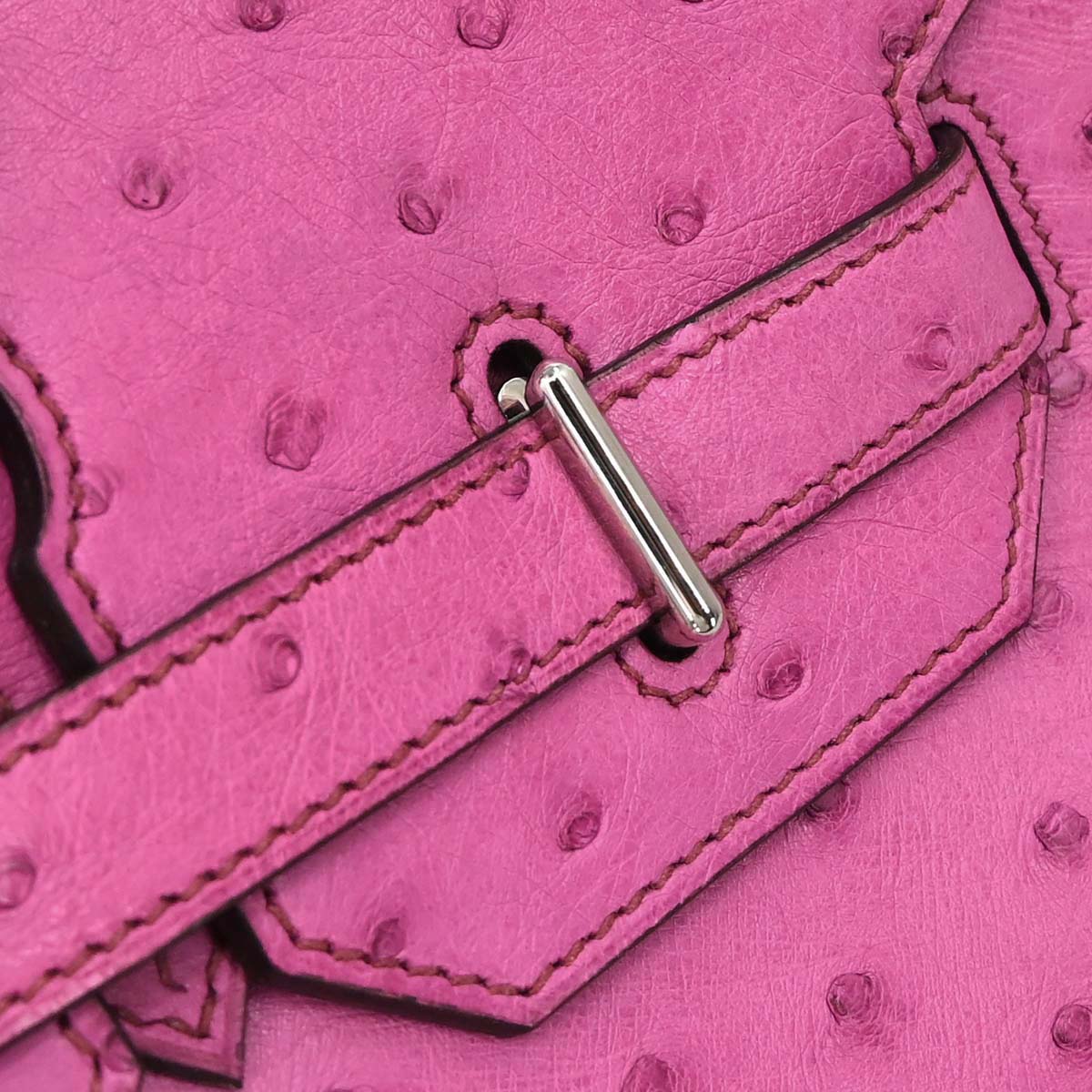 Hermes * Fuchsia Pink Ostrich Haut a Courroies 36 Handbag