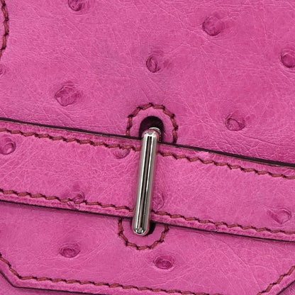 Hermes * Fuchsia Pink Ostrich Haut a Courroies 36 Handbag