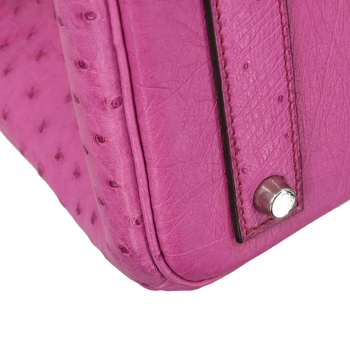 Hermes * Fuchsia Pink Ostrich Haut a Courroies 36 Handbag