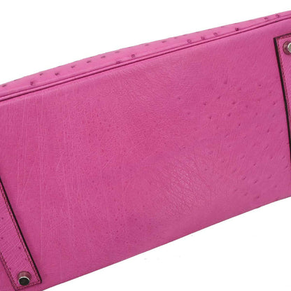 Hermes * Fuchsia Pink Ostrich Haut a Courroies 36 Handbag