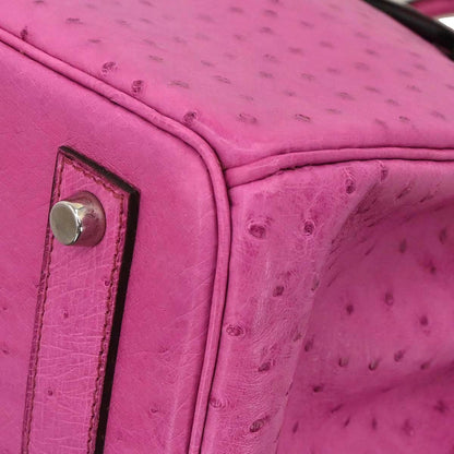 Hermes * Fuchsia Pink Ostrich Haut a Courroies 36 Handbag