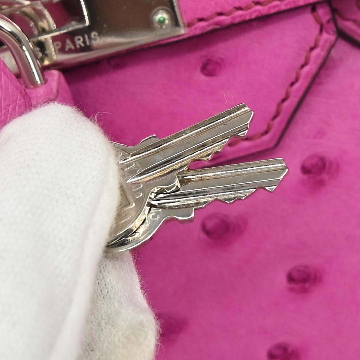 Hermes * Fuchsia Pink Ostrich Haut a Courroies 36 Handbag