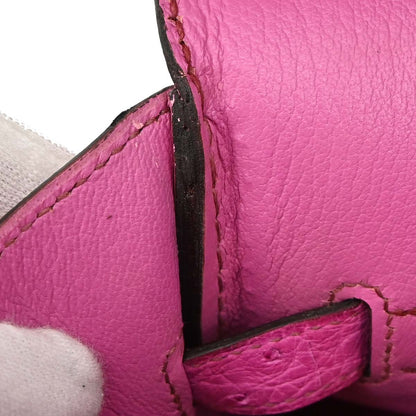 Hermes * Fuchsia Pink Ostrich Haut a Courroies 36 Handbag