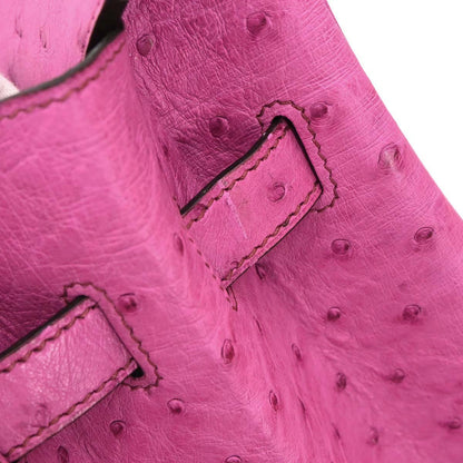 Hermes * Fuchsia Pink Ostrich Haut a Courroies 36 Handbag