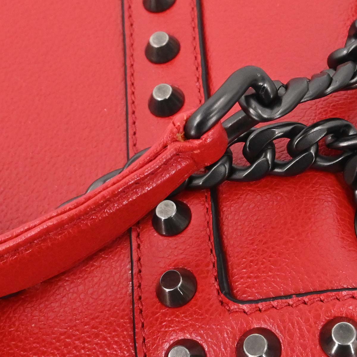 Prada Red Leather Chain Shoulder Bag