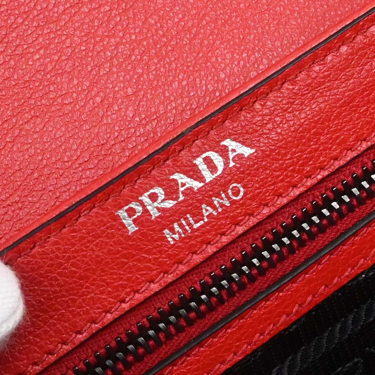 Prada Red Leather Chain Shoulder Bag