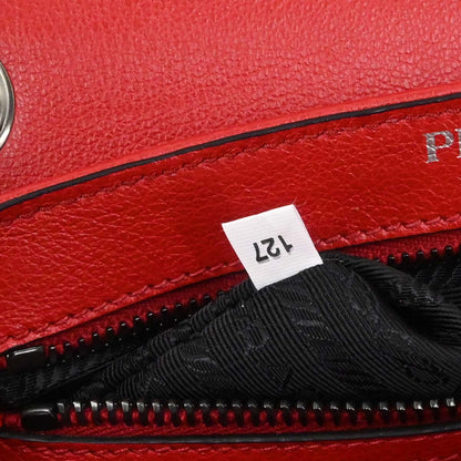 Prada Red Leather Chain Shoulder Bag
