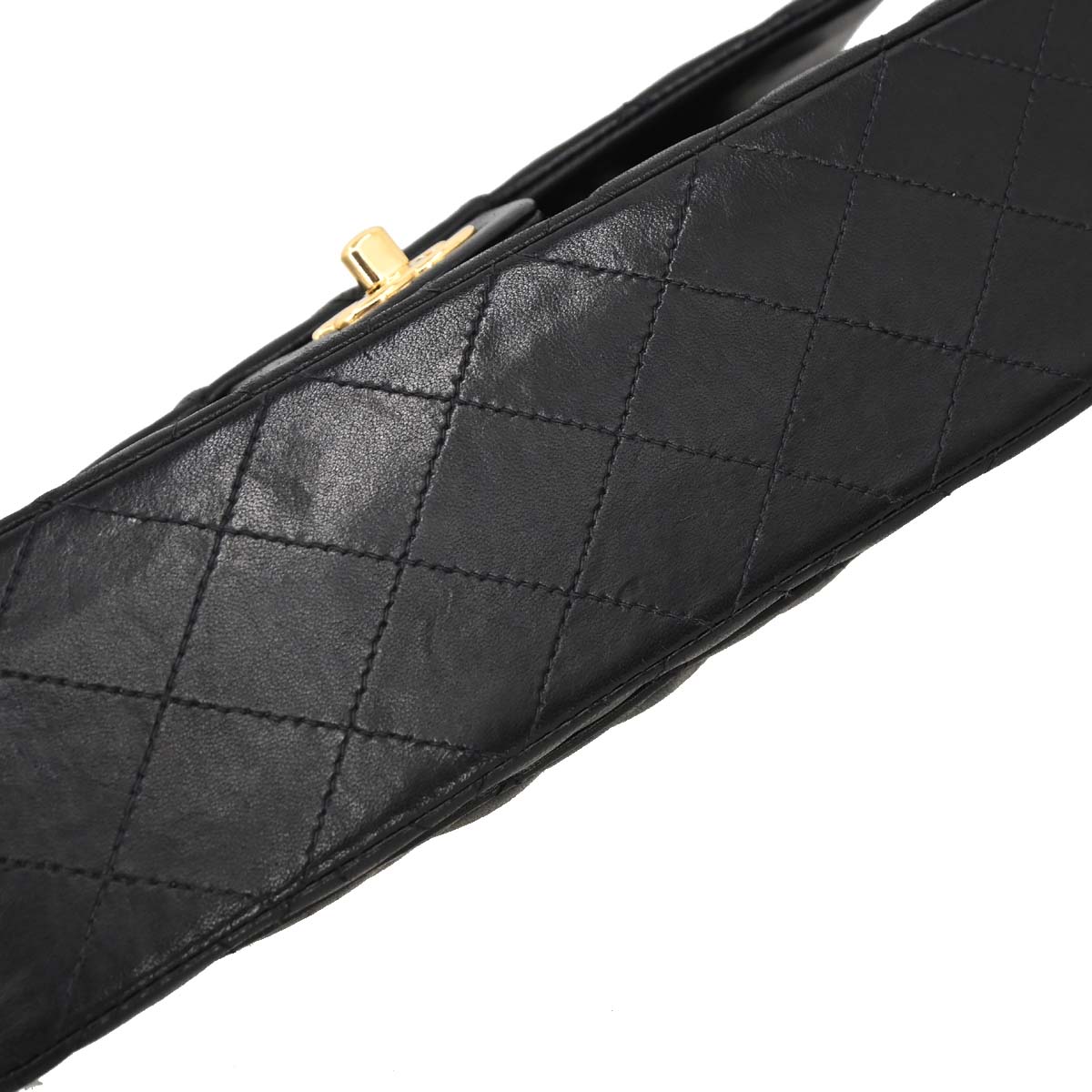 Chanel 2003-2004 Black Lambskin Medium Classic Double Flap Shoulder Bag