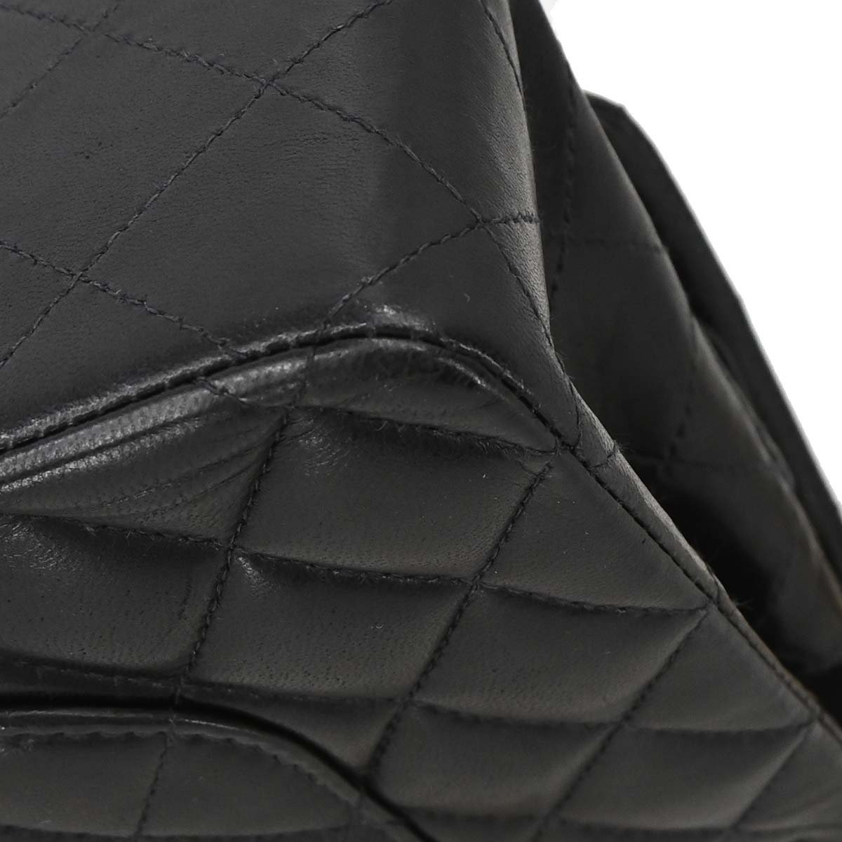 Chanel 2003-2004 Black Lambskin Medium Classic Double Flap Shoulder Bag