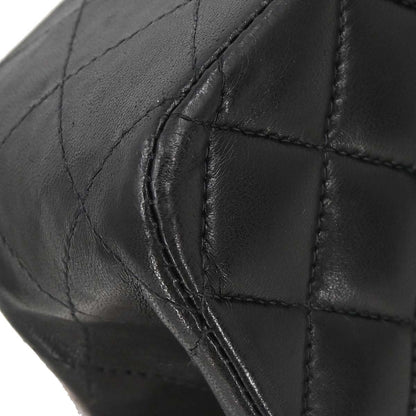 Chanel 2003-2004 Black Lambskin Medium Classic Double Flap Shoulder Bag
