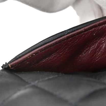 Chanel 2003-2004 Black Lambskin Medium Classic Double Flap Shoulder Bag