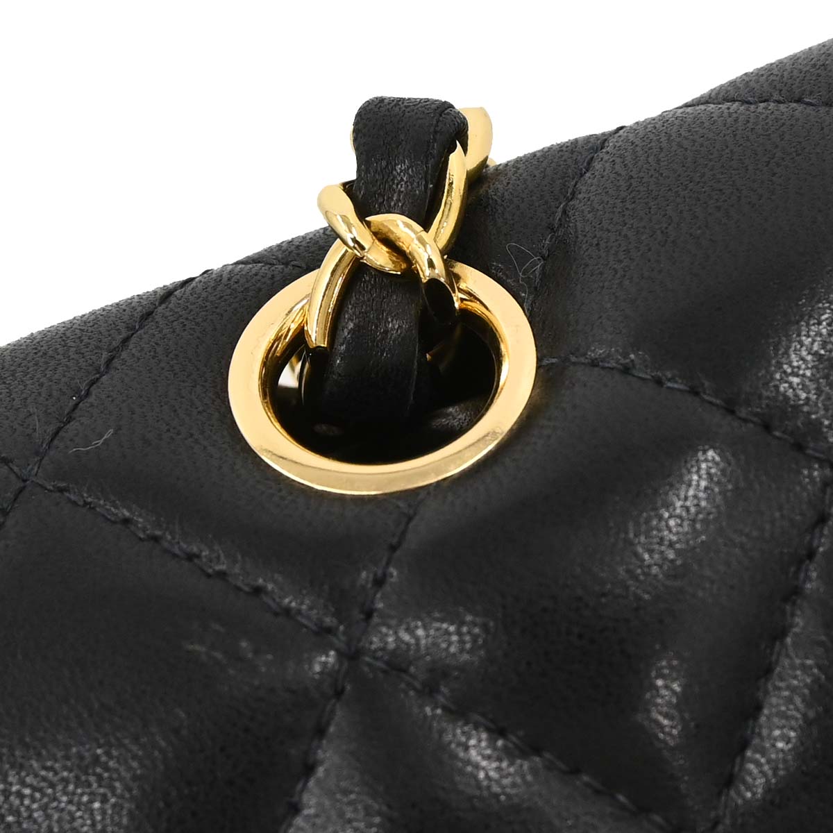 Chanel 2003-2004 Black Lambskin Medium Classic Double Flap Shoulder Bag