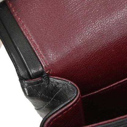 Chanel 2003-2004 Black Lambskin Medium Classic Double Flap Shoulder Bag