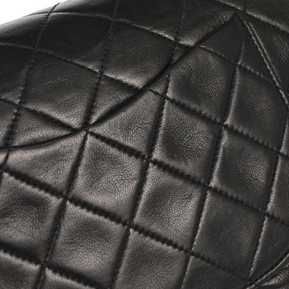 Chanel 1991-1994 Black Lambskin Small Classic Double Flap Shoulder Bag