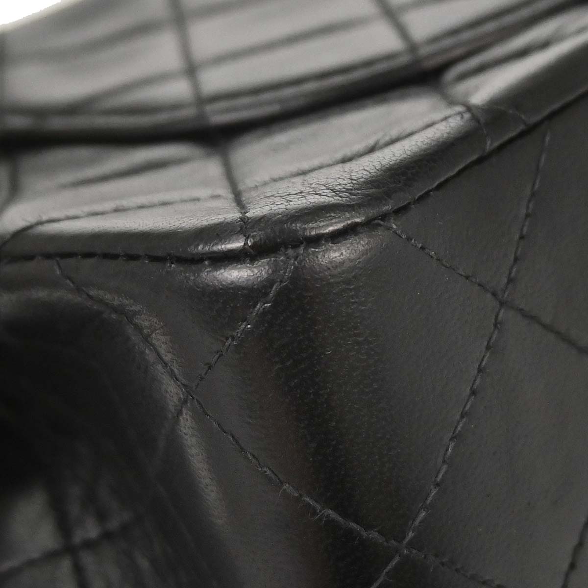 Chanel 1991-1994 Black Lambskin Small Classic Double Flap Shoulder Bag