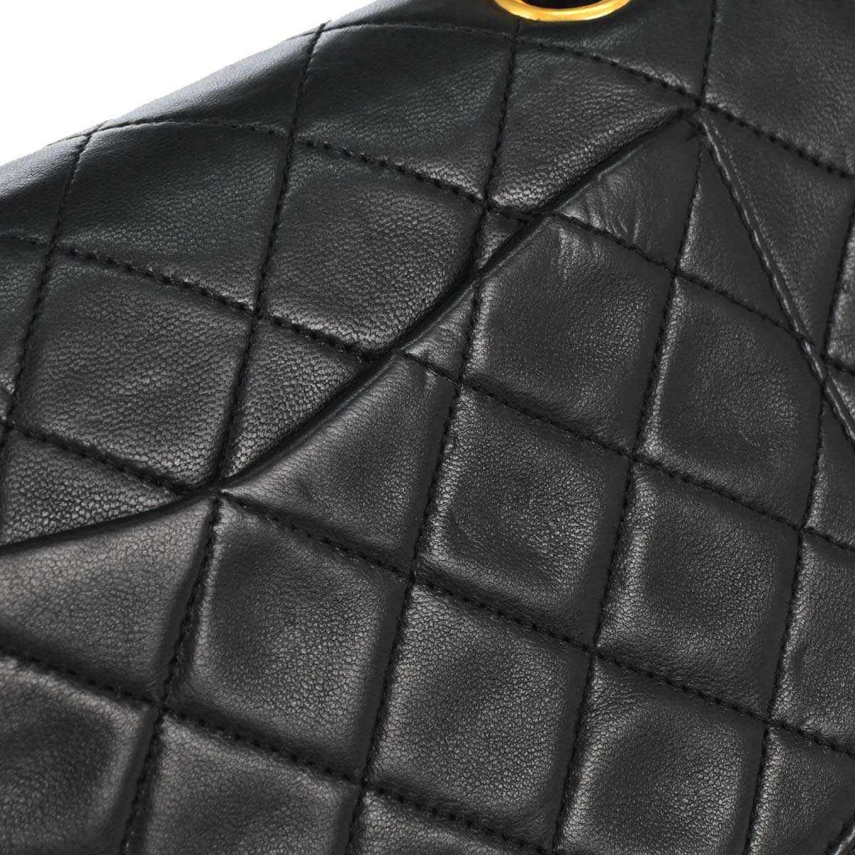 Chanel 1989-1991 Black Lambskin Small Classic Double Flap Shoulder Bag