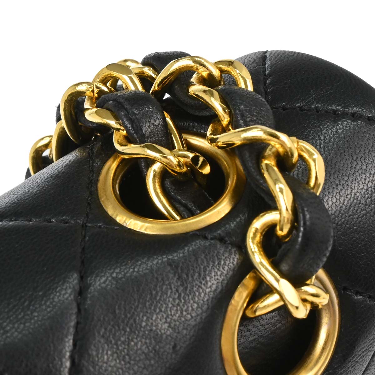 Chanel 1989-1991 Black Lambskin Small Classic Double Flap Shoulder Bag