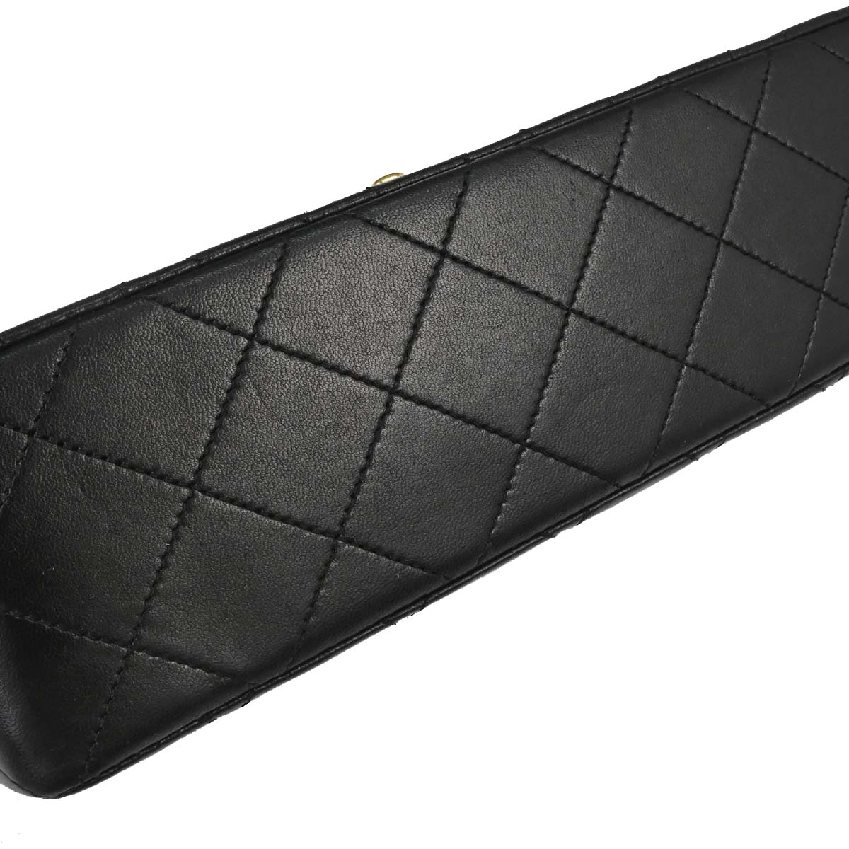 Chanel 1989-1991 Black Lambskin Small Classic Double Flap Shoulder Bag