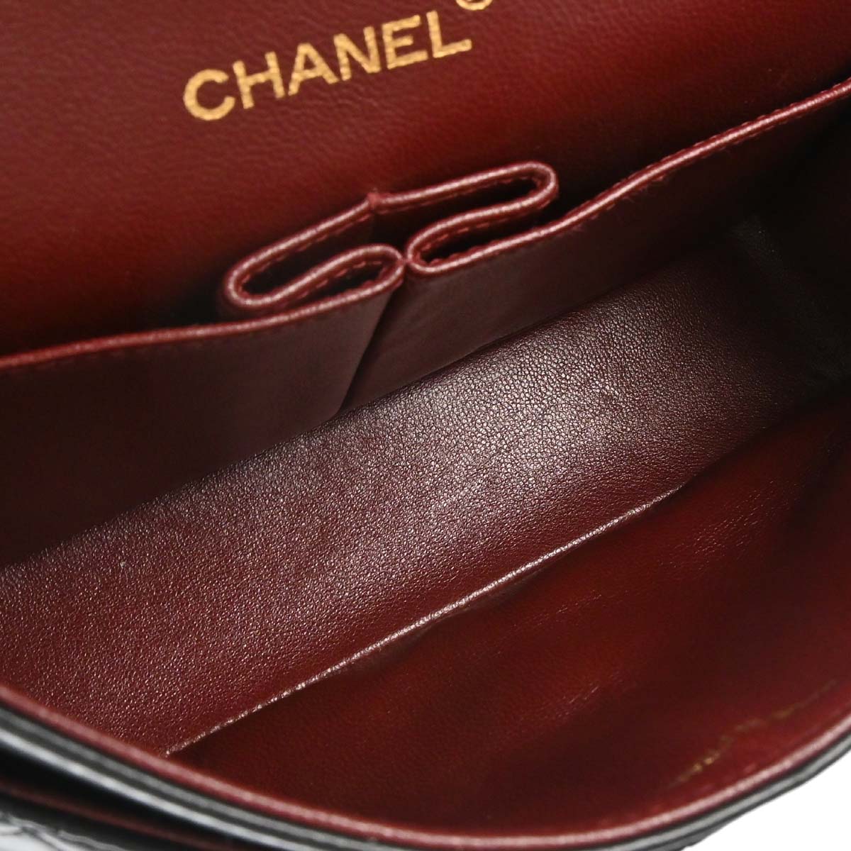 Chanel 1989-1991 Black Lambskin Small Classic Double Flap Shoulder Bag