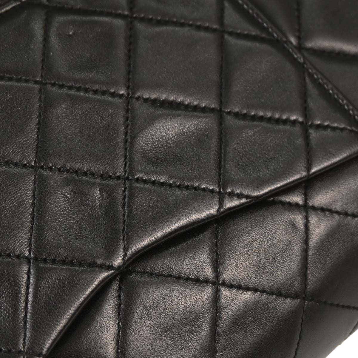Chanel 1991-1994 Black Lambskin Small Classic Double Flap Shoulder Bag