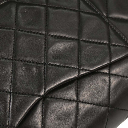 Chanel 1991-1994 Black Lambskin Small Classic Double Flap Shoulder Bag