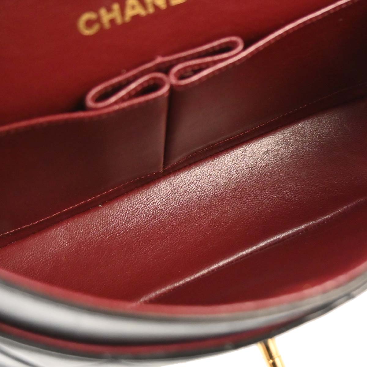 Chanel 1991-1994 Black Lambskin Small Classic Double Flap Shoulder Bag