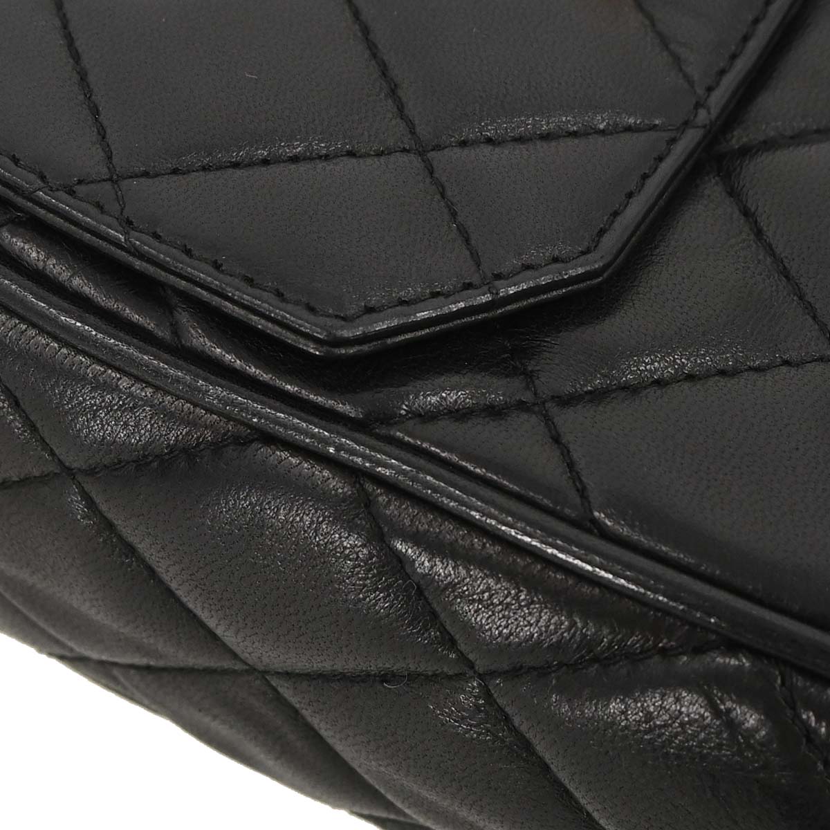 Chanel 1991-1994 Black Lambskin Shoulder Camera Bag Mini