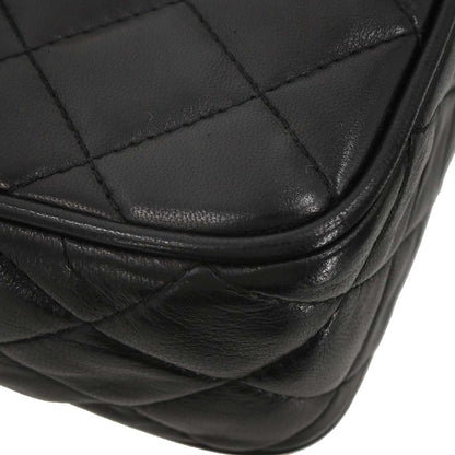 Chanel 1991-1994 Black Lambskin Shoulder Camera Bag Mini
