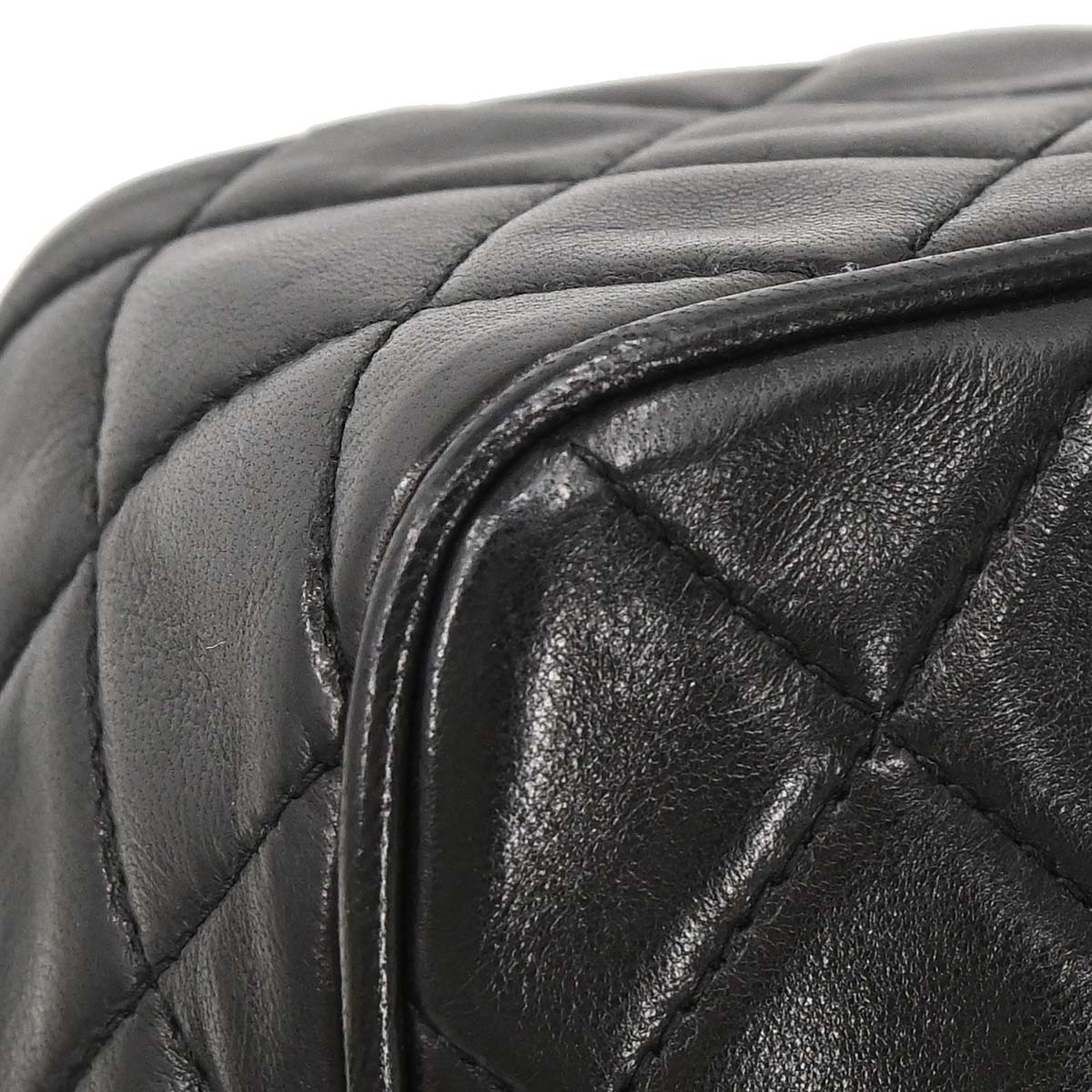 Chanel 1991-1994 Black Lambskin Shoulder Camera Bag Mini